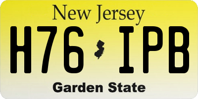 NJ license plate H76IPB