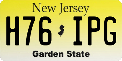 NJ license plate H76IPG