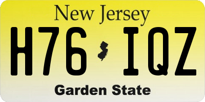 NJ license plate H76IQZ
