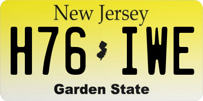 NJ license plate H76IWE
