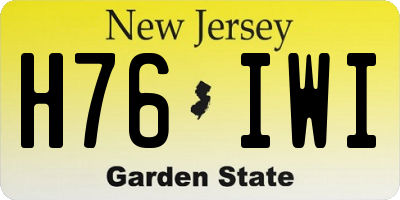 NJ license plate H76IWI