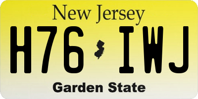 NJ license plate H76IWJ