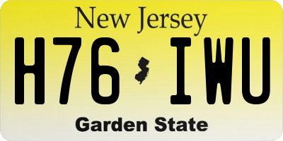 NJ license plate H76IWU