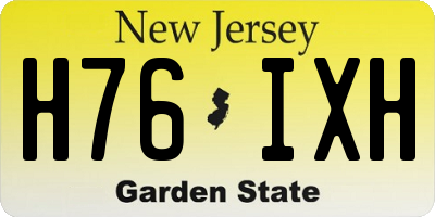 NJ license plate H76IXH