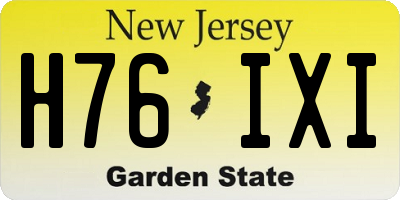 NJ license plate H76IXI