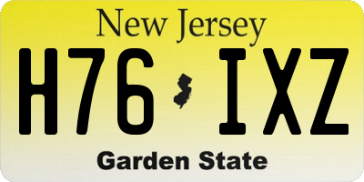 NJ license plate H76IXZ