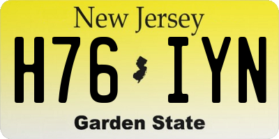 NJ license plate H76IYN