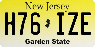 NJ license plate H76IZE