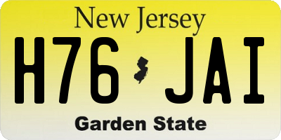 NJ license plate H76JAI