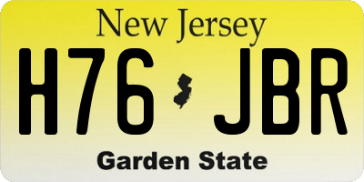 NJ license plate H76JBR