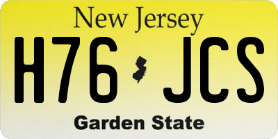 NJ license plate H76JCS