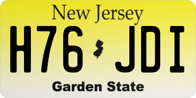 NJ license plate H76JDI