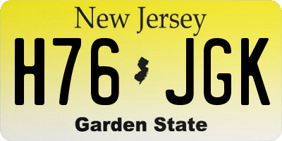 NJ license plate H76JGK