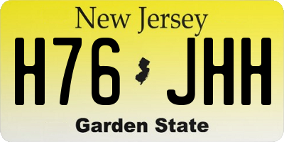 NJ license plate H76JHH