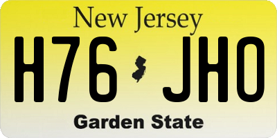 NJ license plate H76JHO