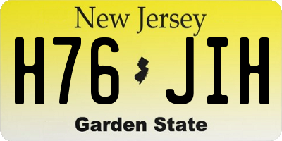 NJ license plate H76JIH
