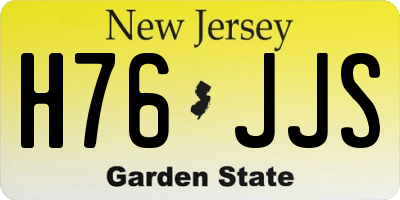 NJ license plate H76JJS