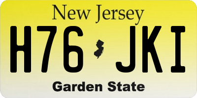 NJ license plate H76JKI