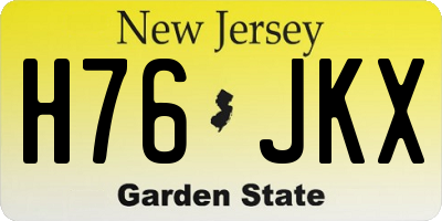 NJ license plate H76JKX