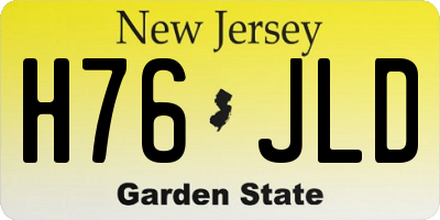 NJ license plate H76JLD