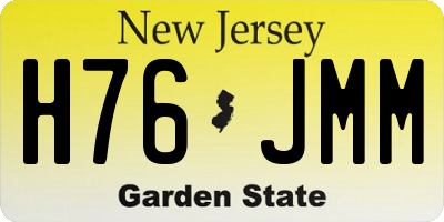 NJ license plate H76JMM
