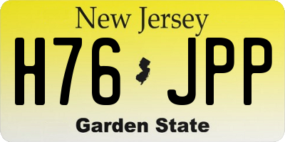 NJ license plate H76JPP