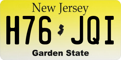 NJ license plate H76JQI