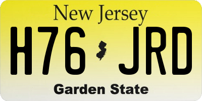 NJ license plate H76JRD
