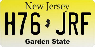 NJ license plate H76JRF