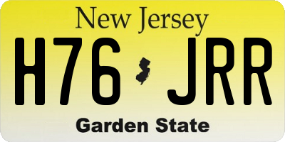 NJ license plate H76JRR