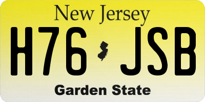 NJ license plate H76JSB