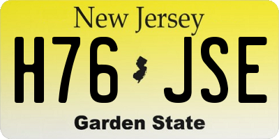 NJ license plate H76JSE