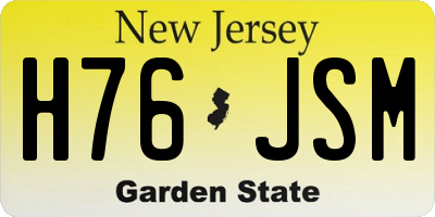 NJ license plate H76JSM