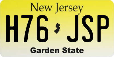 NJ license plate H76JSP