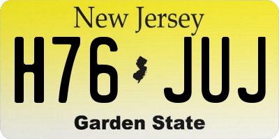 NJ license plate H76JUJ