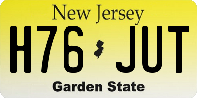 NJ license plate H76JUT