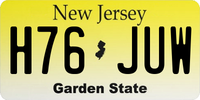 NJ license plate H76JUW