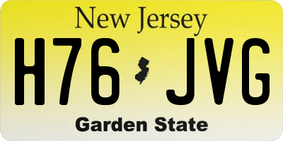 NJ license plate H76JVG