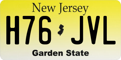 NJ license plate H76JVL
