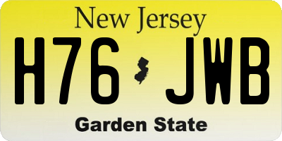 NJ license plate H76JWB