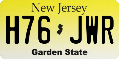 NJ license plate H76JWR