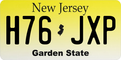 NJ license plate H76JXP