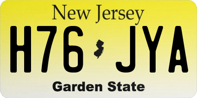 NJ license plate H76JYA