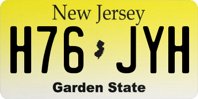 NJ license plate H76JYH