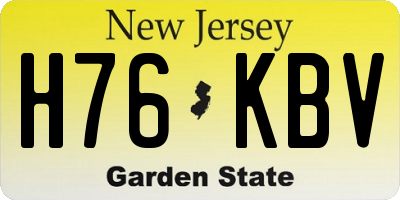 NJ license plate H76KBV