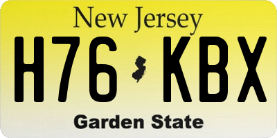 NJ license plate H76KBX