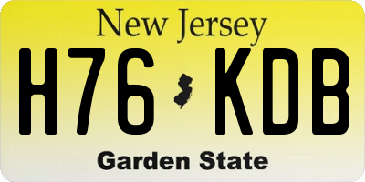 NJ license plate H76KDB