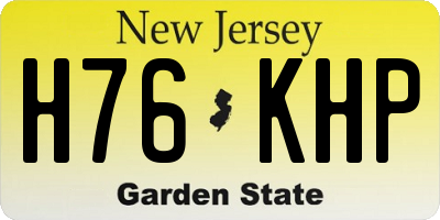NJ license plate H76KHP