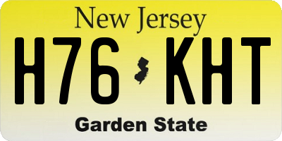 NJ license plate H76KHT