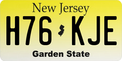 NJ license plate H76KJE